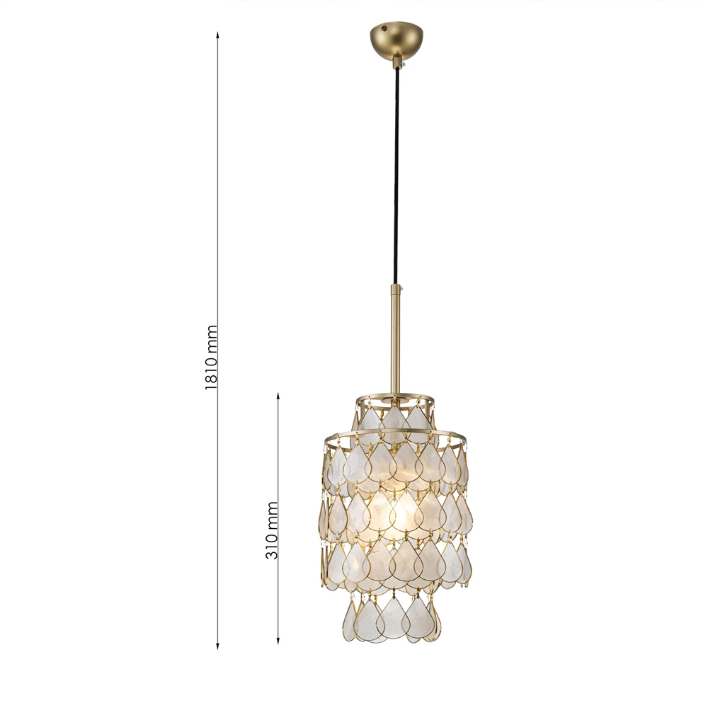 Подвесной светильник с декором из натуральной морской ракушки Iridescent Light в Ульяновске