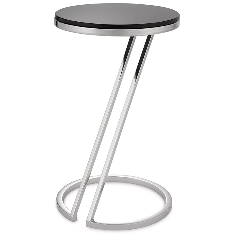 Приставной стол Eichholtz Side Table Falcone Chrome Хром Черный в Ульяновске | Loft Concept 