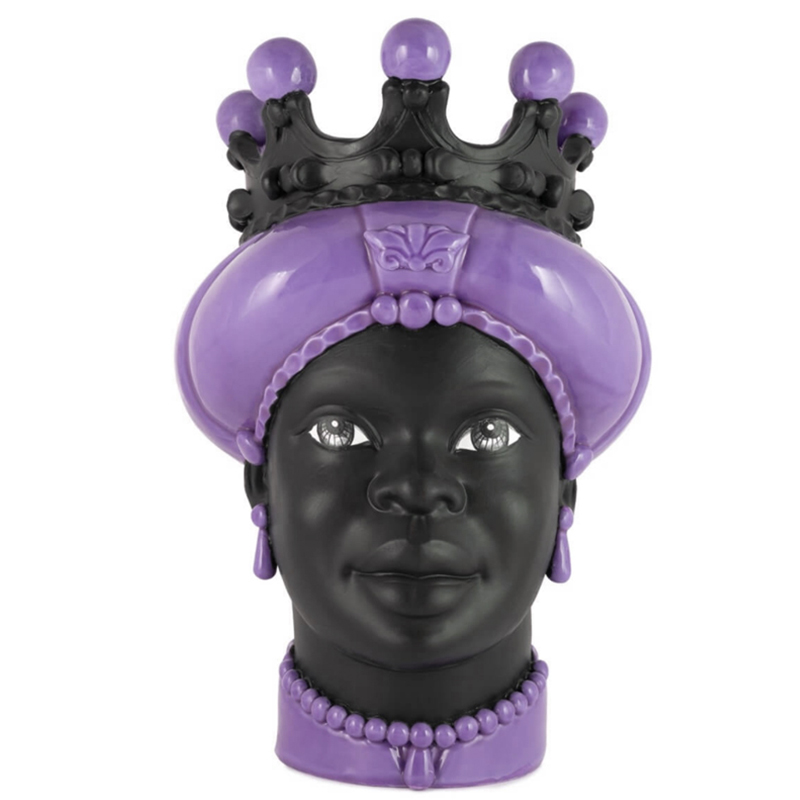 Ваза VASE MORO LADY CROWN DARK purple Черный Сиреневый в Ульяновске | Loft Concept 