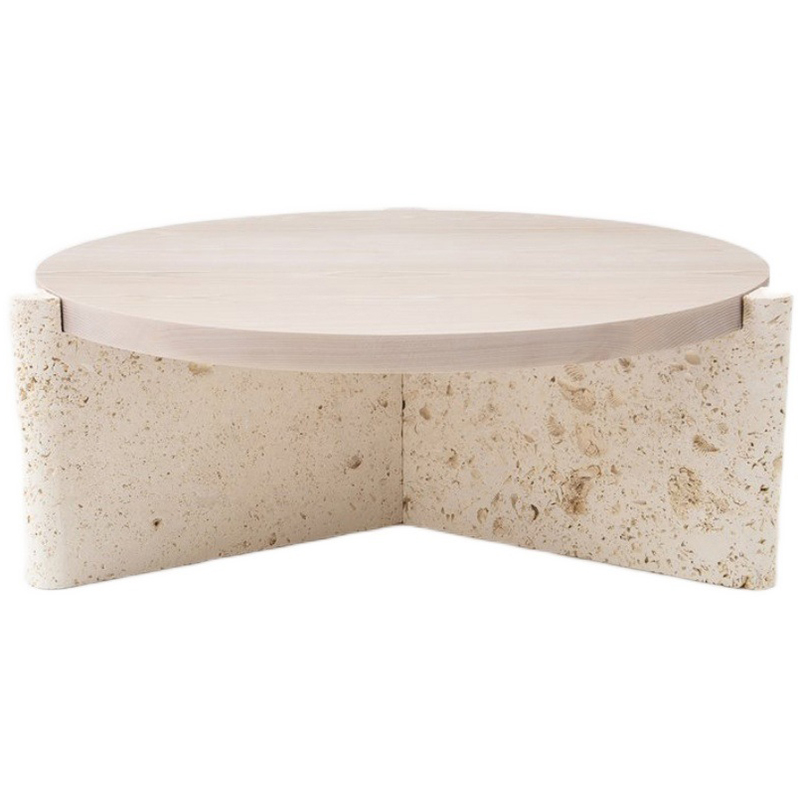 Кофейный стол Isla Travertine Coffee Table Бежевый в Ульяновске | Loft Concept 