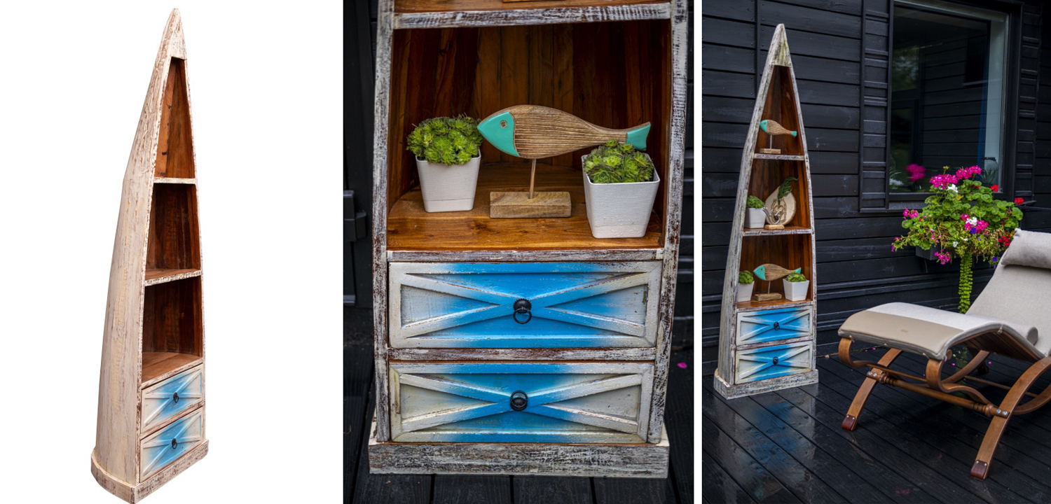 Стеллаж Old Boat White and Blue - фото