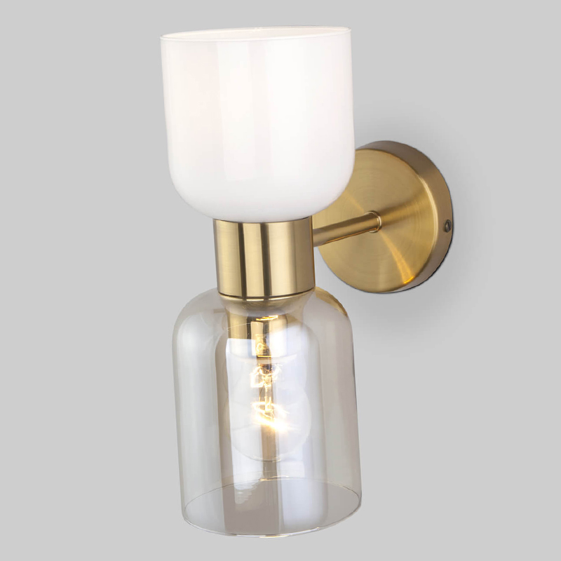 Бра Light maker studio Sconce white and smok brass Латунь Стекло Смок Белый в Ульяновске | Loft Concept 