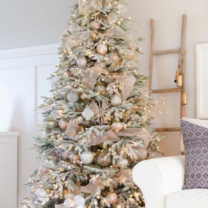 Дизайнерская Ель с Нежно-Розовым Декором Премиум Christmas Tree Pink and Silver Розовый пастельный Серебряный в Ульяновске | Loft Concept 