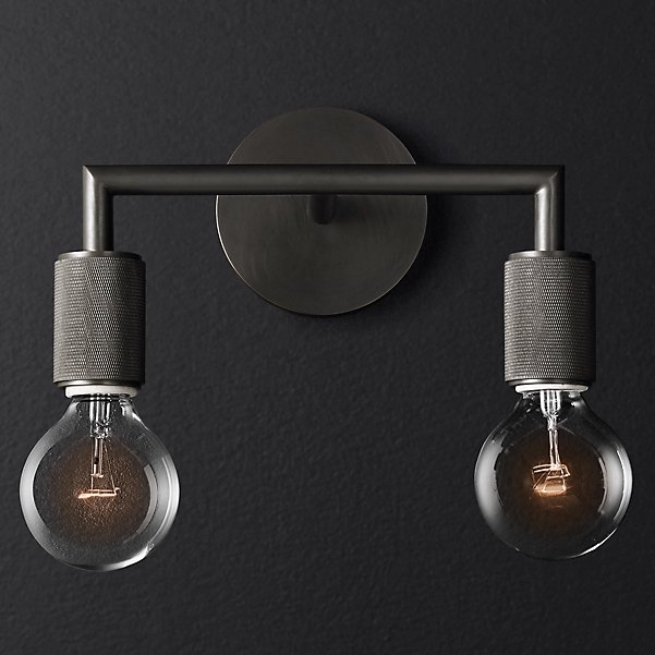 Бра RH Utilitaire Double Sconce Black Темная бронза в Ульяновске | Loft Concept 