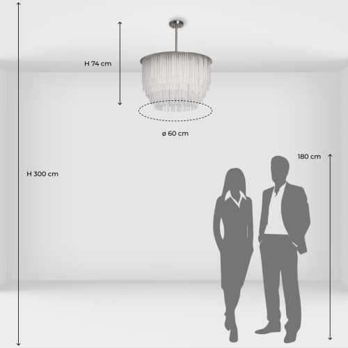 Люстра круглая с прозрачными стеклянными трубками Nembus в Ульяновске