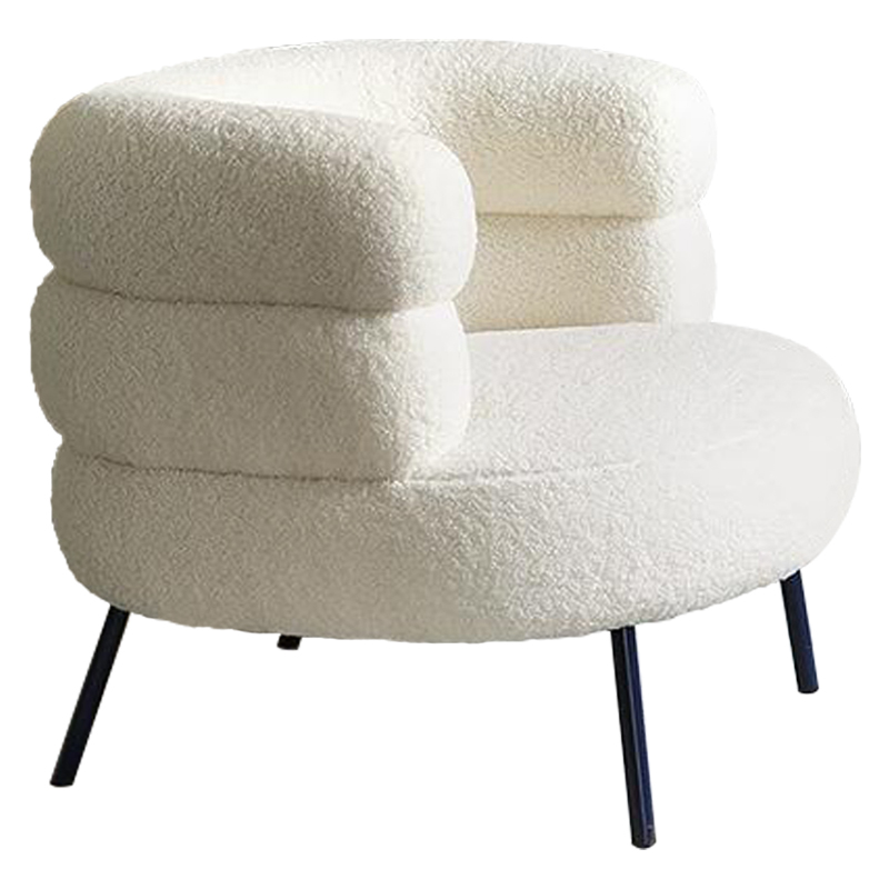 Кресло Boyle White Boucle Armchair Белый Черный в Ульяновске | Loft Concept 