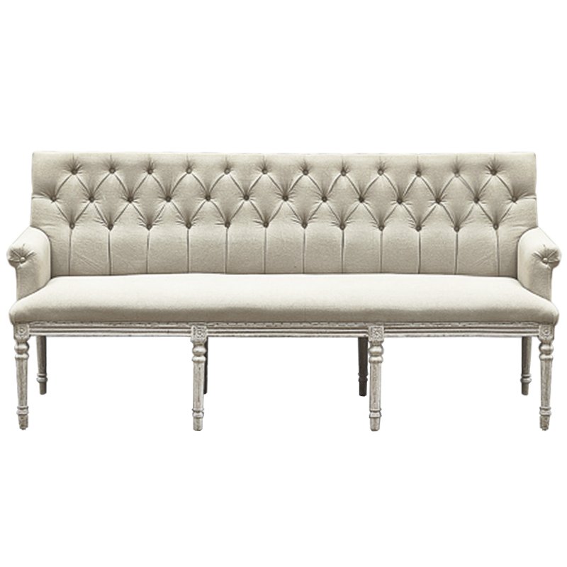 Диван Luxe Soho Dining Bench Sofa ivory ( слоновая кость ) Дерево Серый в Ульяновске | Loft Concept 