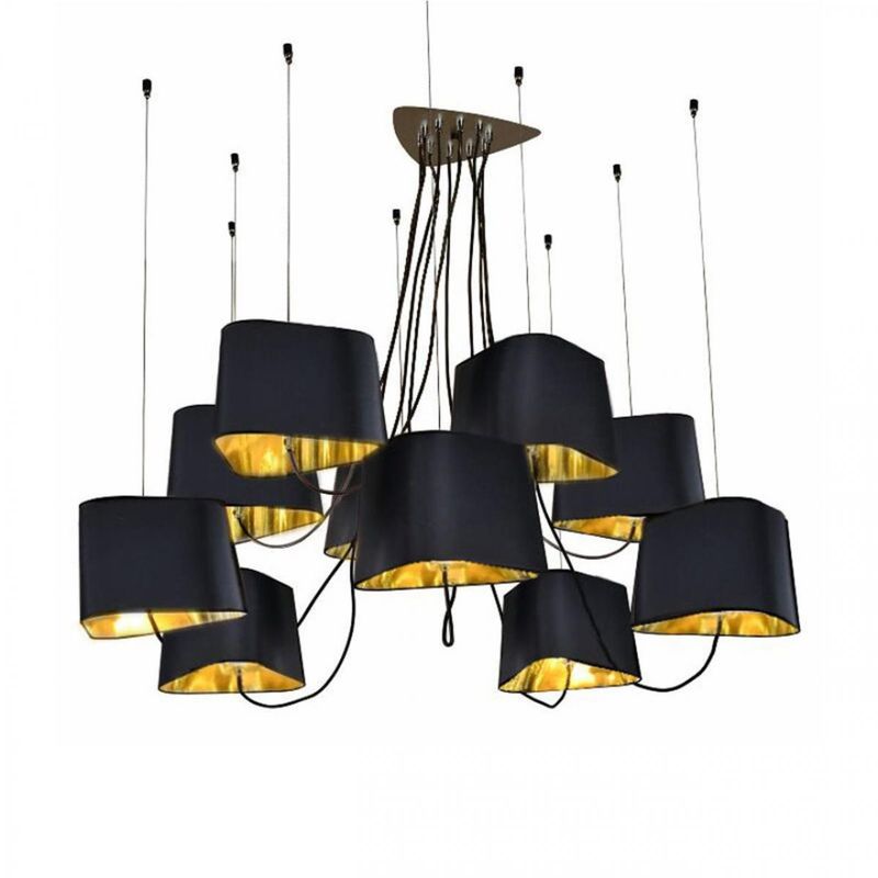 Люстра Designheure Lighting Black 10 плафонов Черный Золотой в Ульяновске | Loft Concept 