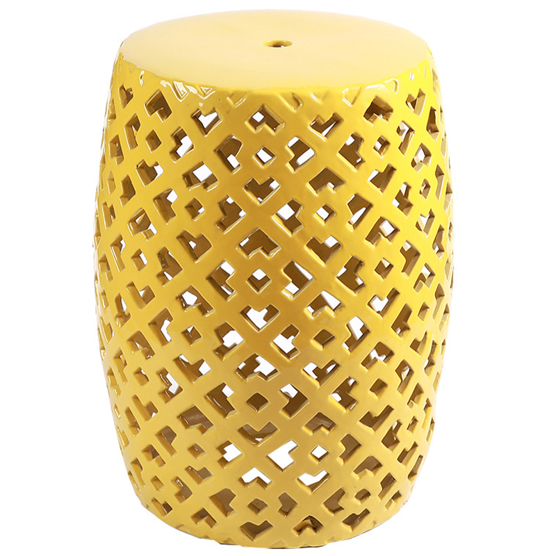 Керамический табурет Yellow Ornament Ceramic Stool Желтый в Ульяновске | Loft Concept 