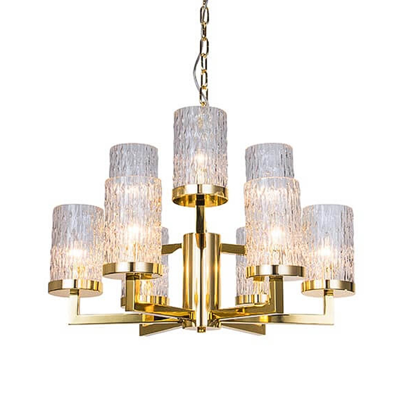 Люстра Estebe Glass Gold Chandelier 9 Прозрачный Золотой в Ульяновске | Loft Concept 