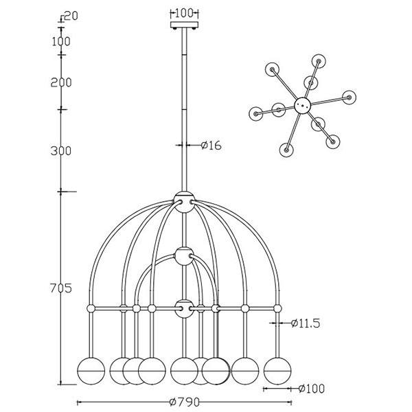 Люстра Heidy Chrome Chandelier 10 в Ульяновске