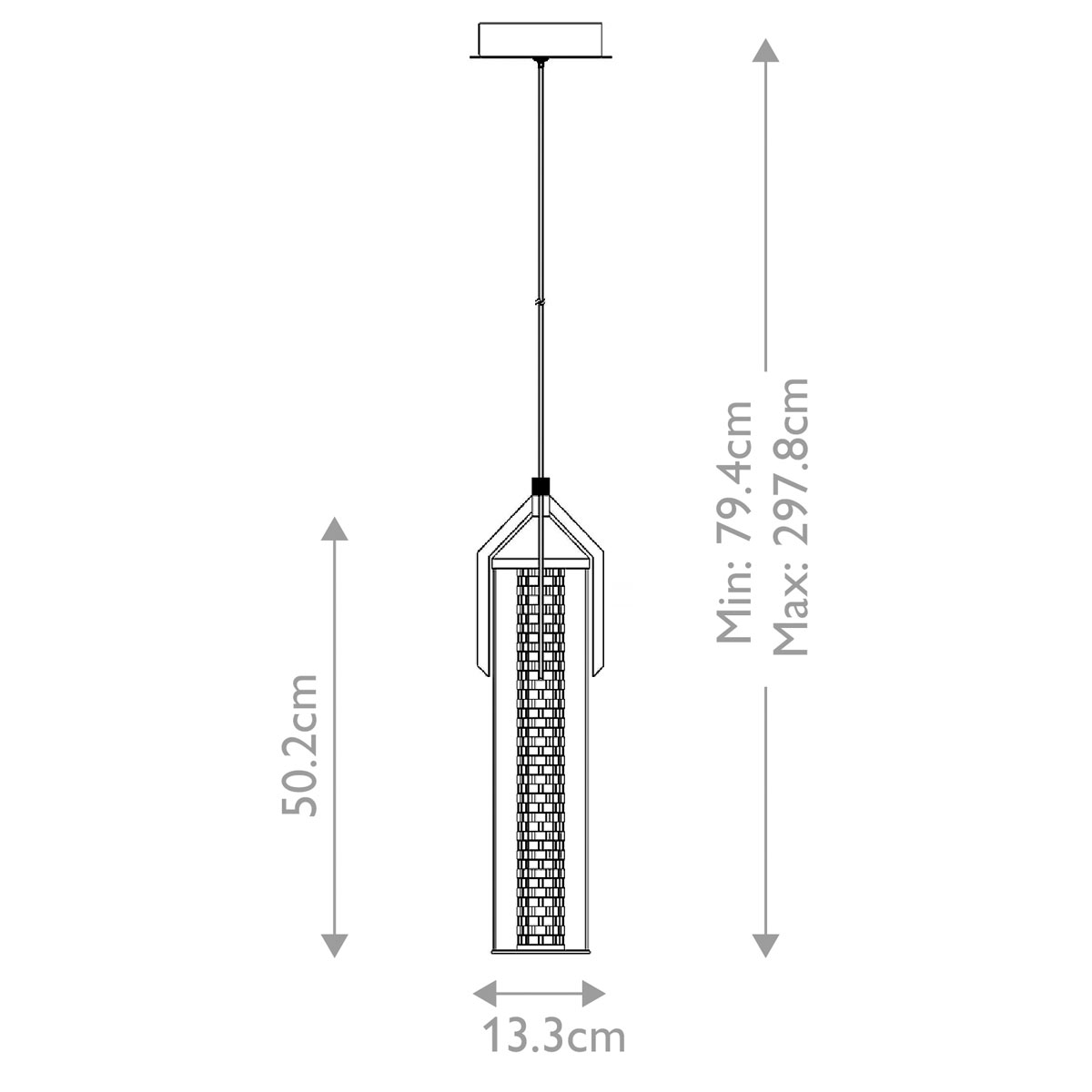 Подвесной светильник хромированного цвета с прозрачным цилиндрическим стеклянным плафоном Eurofase в Ульяновске