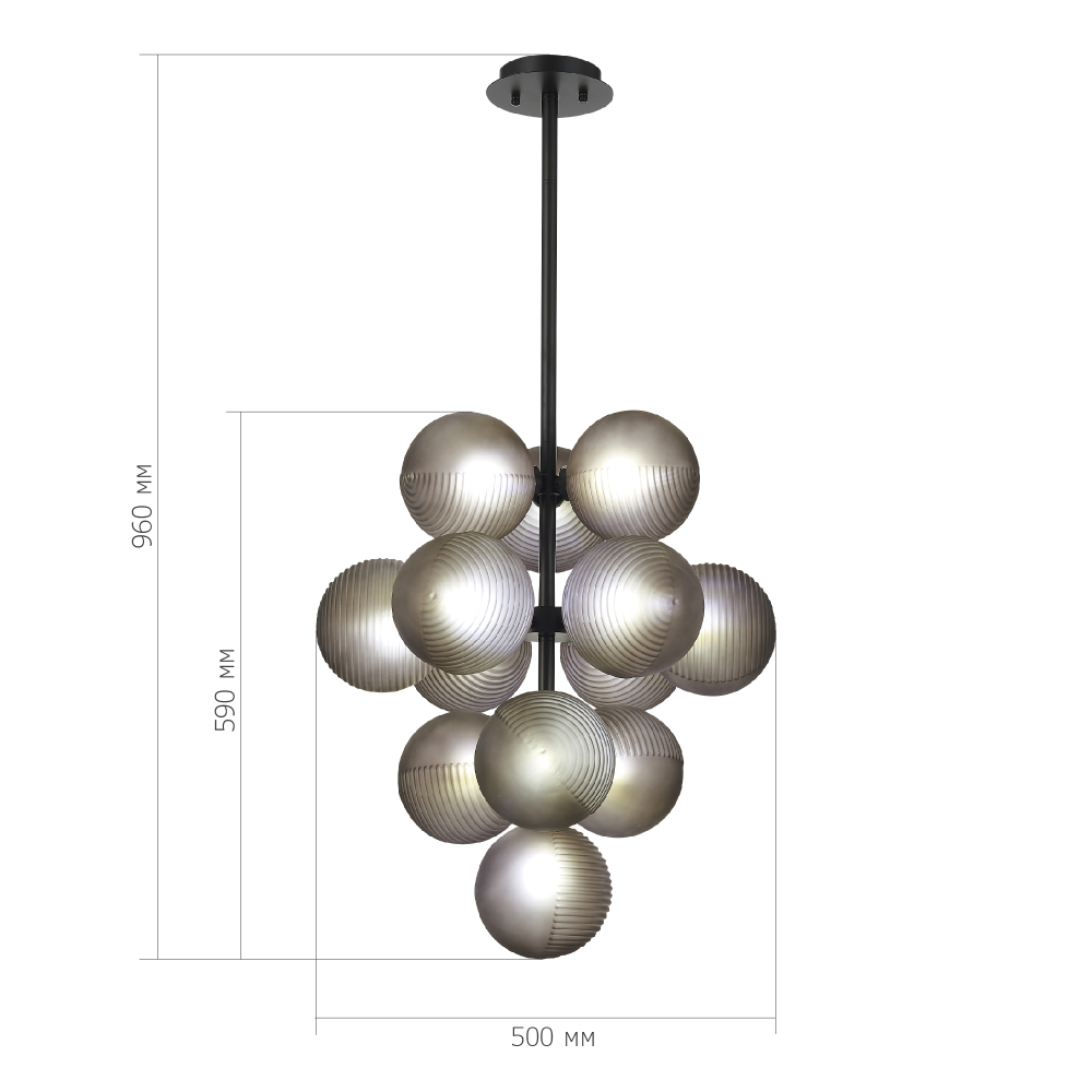 Люстра в форме виноградой грозди Inflorescence в Ульяновске