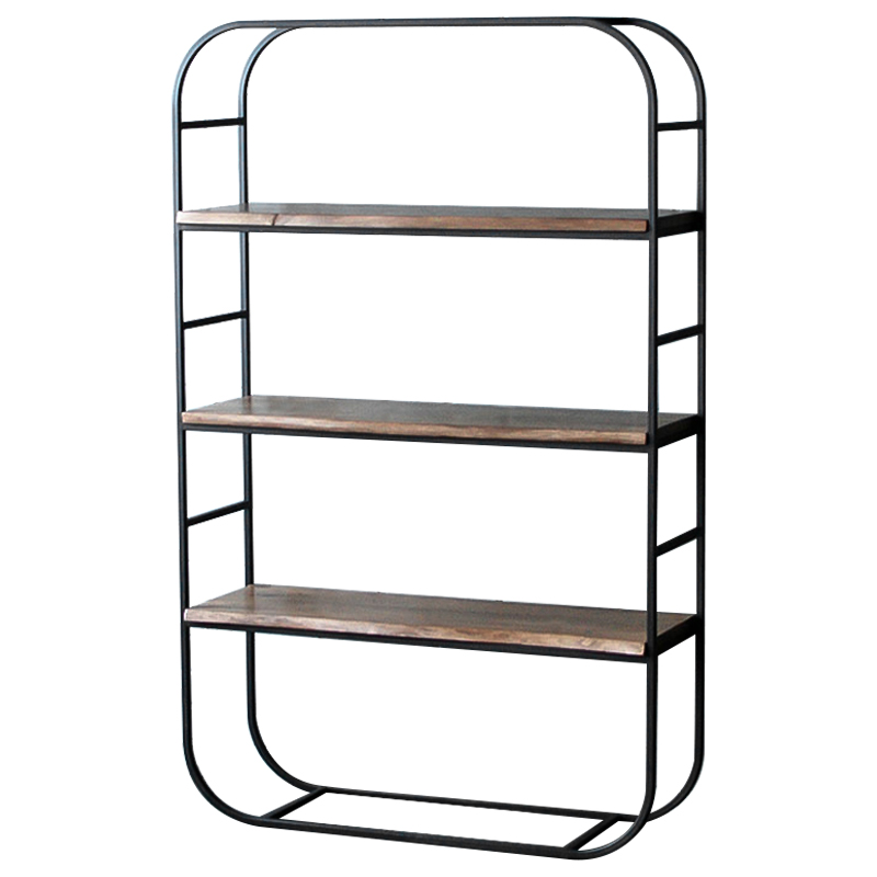 Стеллаж Holman Industrial Metal Rust Rack Черный Коричневый в Ульяновске | Loft Concept 