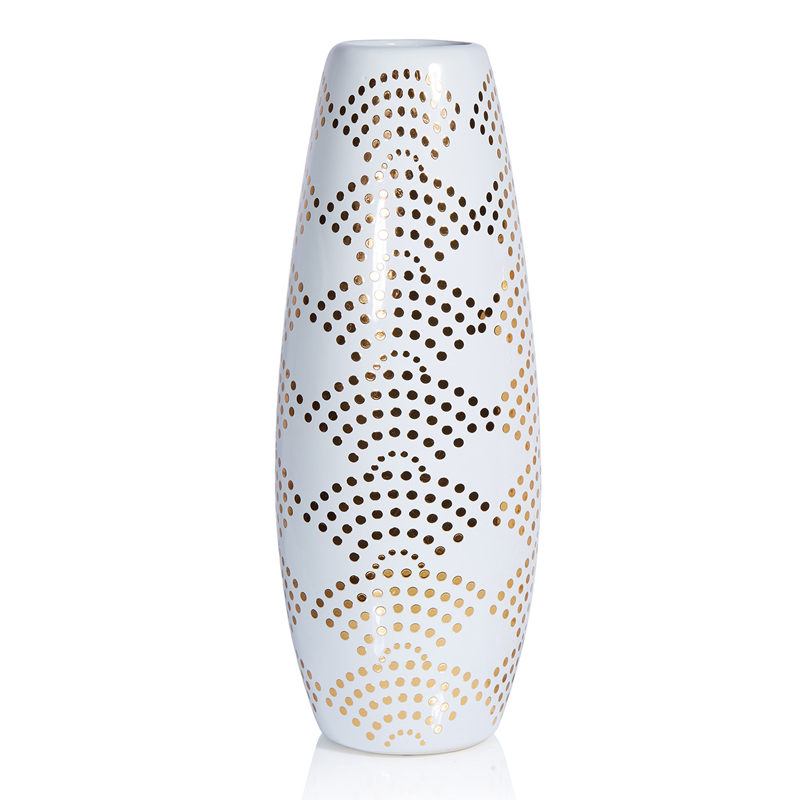 Ваза Amory Vase gold dots Золотой Белый в Ульяновске | Loft Concept 