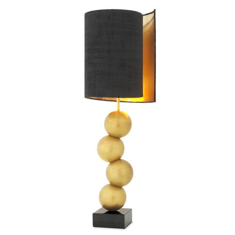 Настольная лампа Eichholtz Table Lamp Aerion Brass Черный Латунь Античная полированная Черный Мрамор Nero в Ульяновске | Loft Concept 