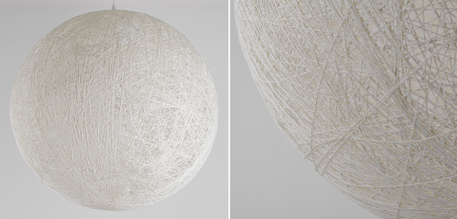 Подвесной светильник Moooi Thread Papier Mache Lamp white - фото
