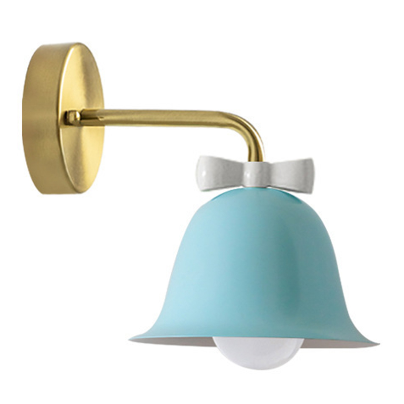 Бра Колокольчик Bell with Bow Blue Wall Lamp Голубой Золотой Голубой Белый в Ульяновске | Loft Concept 