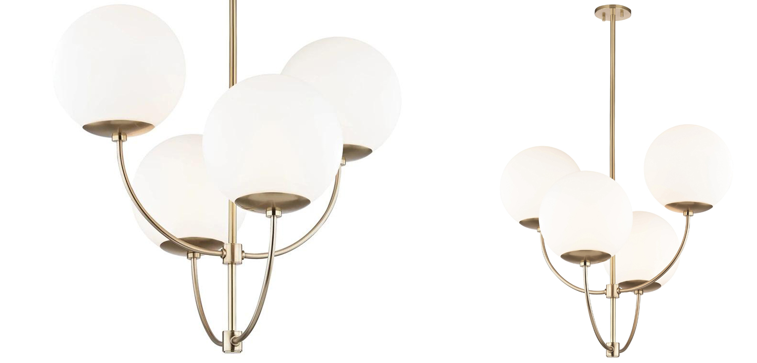 Люстра Breasal White Matte Balls Chandelier Brass - фото