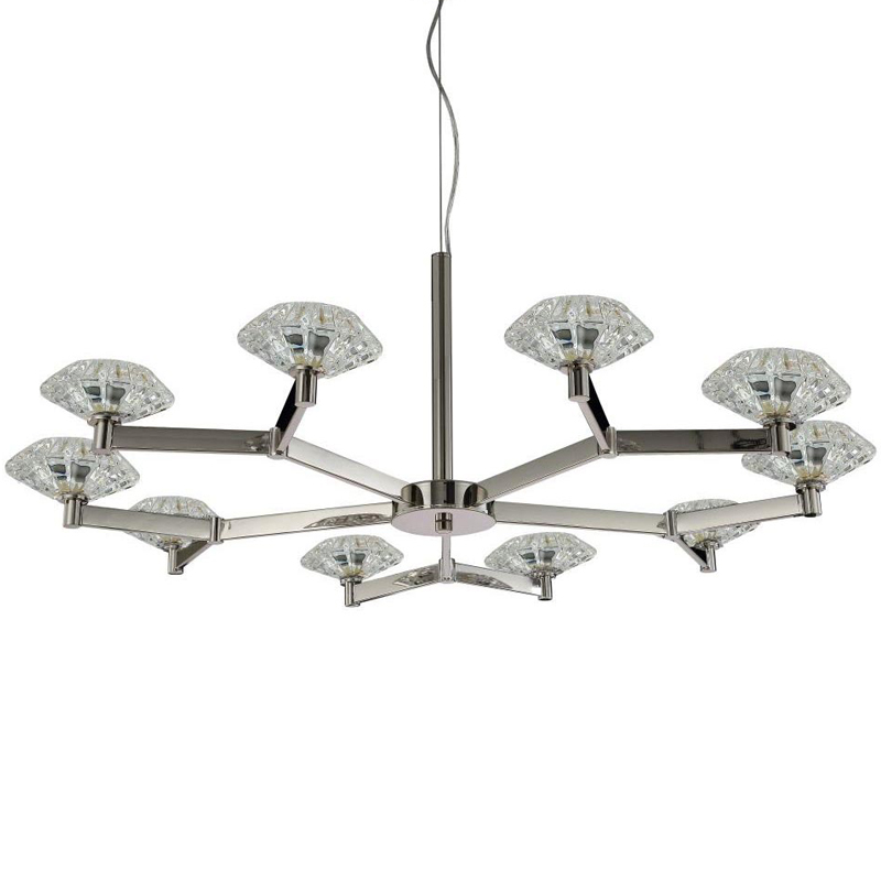 Люстра Yerker Chandelier Nickel 10 Никель Прозрачный в Ульяновске | Loft Concept 