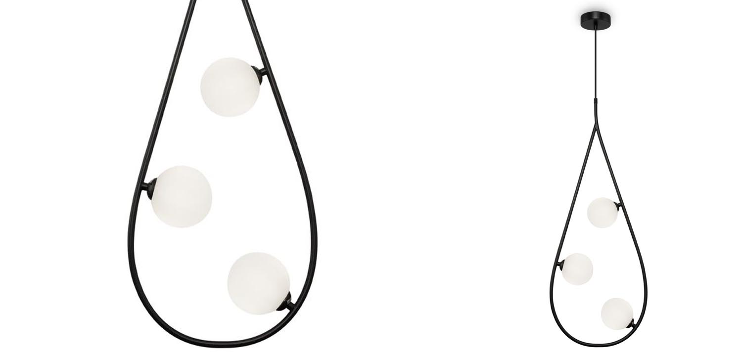 Люстра Marcan 3 Ball Chandelier Black - фото