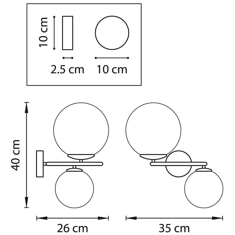 Бра Bubbles on Ring Sconces Black в Ульяновске