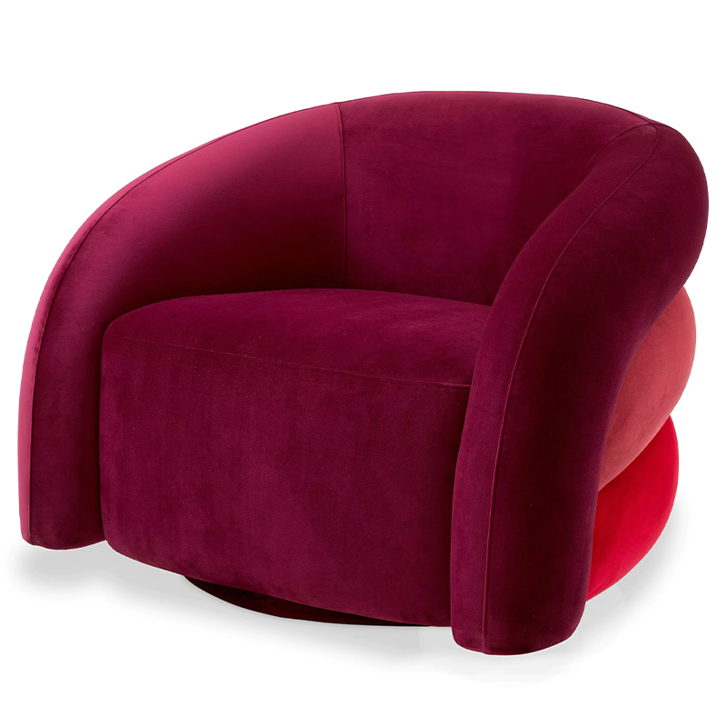 Кресло Eichholtz Chair Novelle Bordeaux Red Velvet Бургундский красный Коралловый Красный в Ульяновске | Loft Concept 