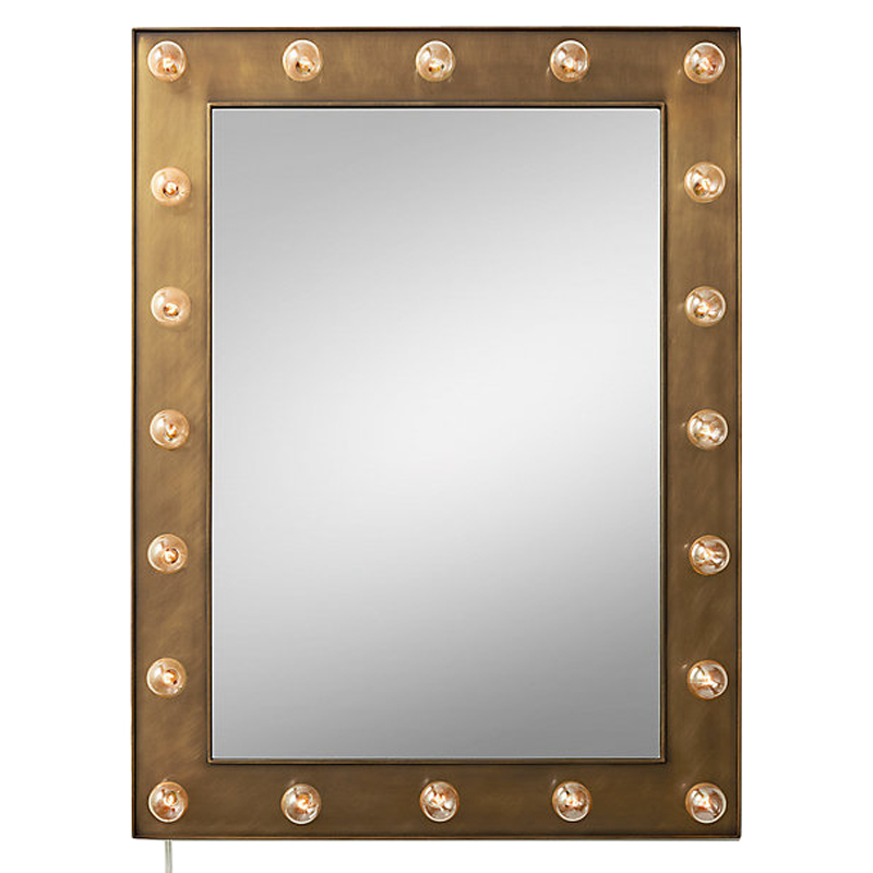 Зеркало с подсветкой Restoration Hardware ILLUMINATED Mirror brass Латунь сатинированная в Ульяновске | Loft Concept 