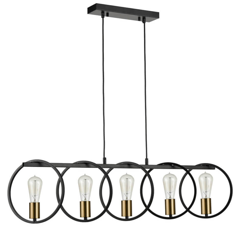 Люстра Loft Rings Ligh 5 Черный Золотой Люстра Loft Rings Ligh 5 Черный Золотой в Ульяновске | Loft Concept