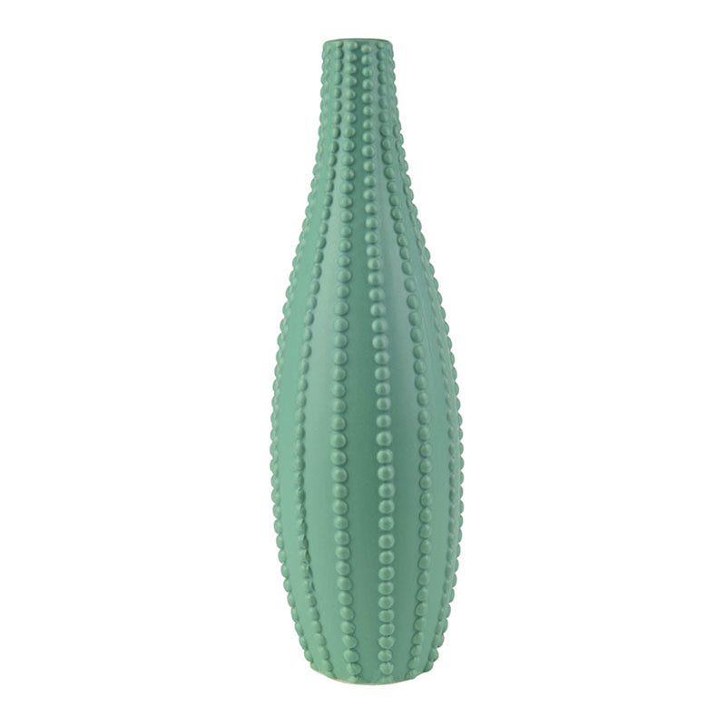 Ваза Ribbed Vase Narrow Throat turquoise 34 Бирюзовый в Ульяновске | Loft Concept 