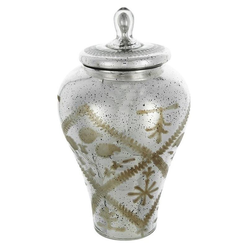 Ваза из стекла с крышкой и декоративными узорами Chinoiserie Ceramics Бежевый Античное зеркальное стекло Ваза из стекла с крышкой и декоративными узорами Chinoiserie Ceramics Бежевый Античное зеркальное стекло в Ульяновске | Loft Concept