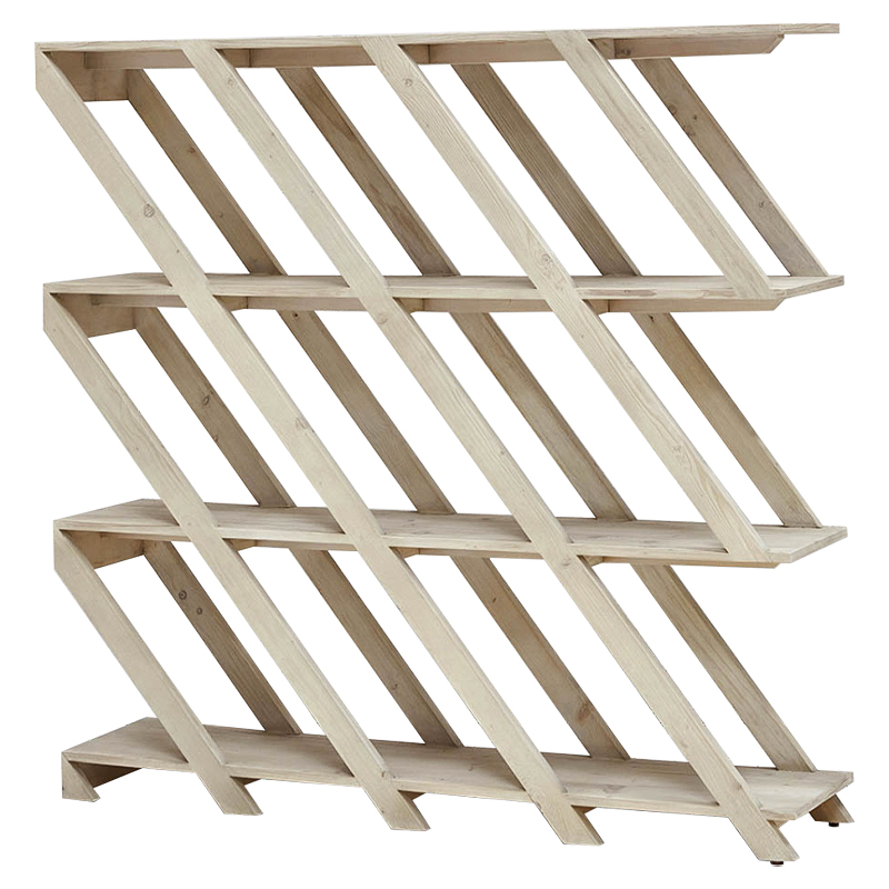 Стеллаж Diagonal Loft Wood Rack Древесина ivory ( слоновая кость ) в Ульяновске | Loft Concept 