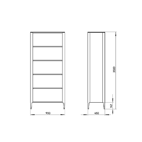 Стеллаж прямой молочного цвета с открытыми полками Type  в Ульяновске