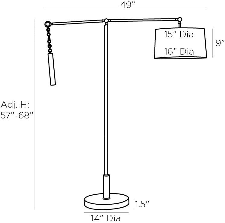 Торшер Arteriors NEWARK FLOOR LAMP Black в Ульяновске