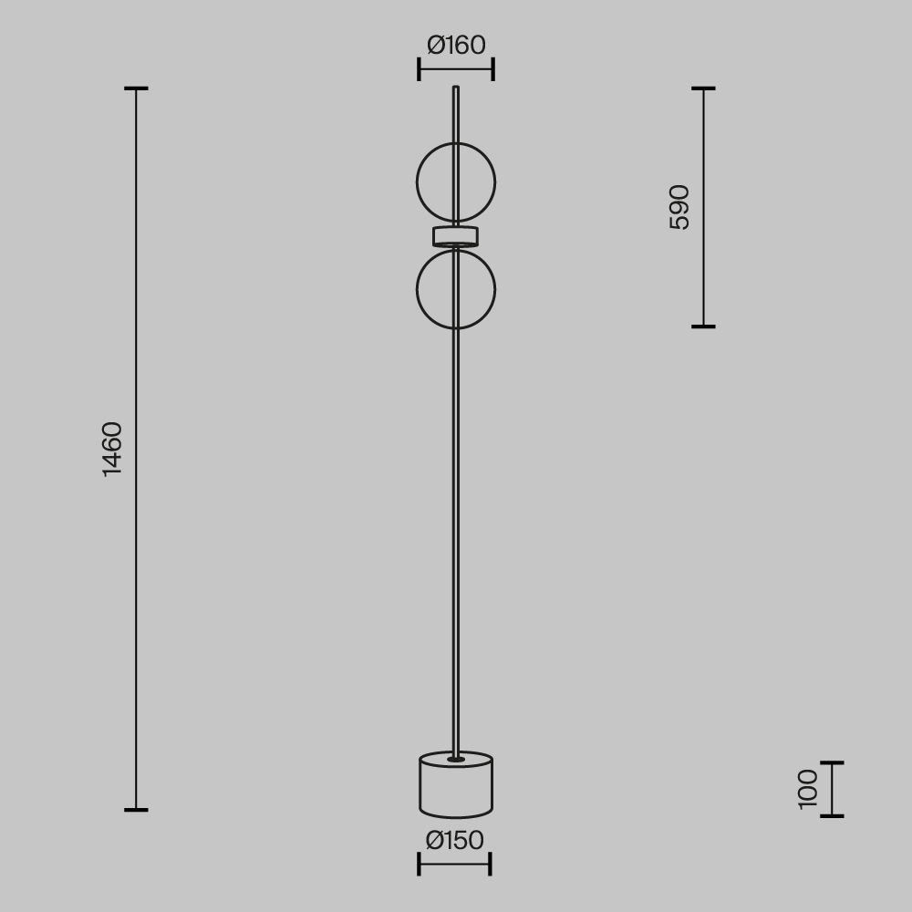 Напольный торшер светодионый Double Moon 3000К 15Вт в Ульяновске