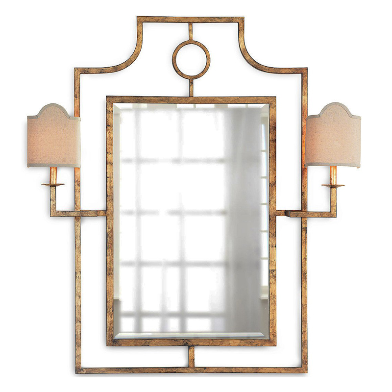 Зеркало с бра Mirror with Sconces Dairile Gold Золотой в Ульяновске | Loft Concept 