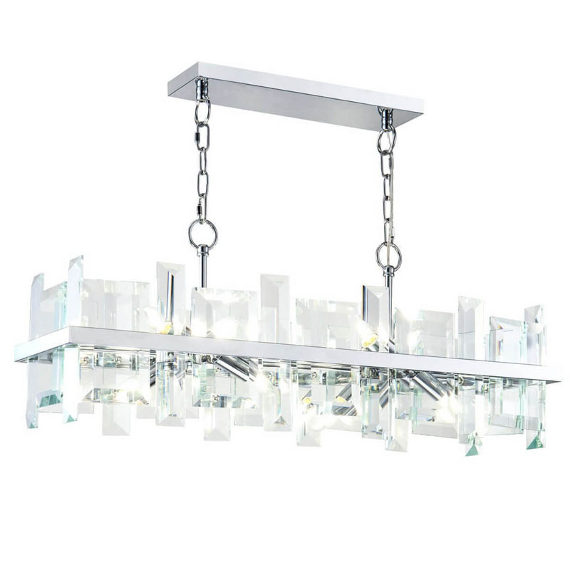 Люстра Harlow Crystal Square Chandelier chrome 8 Хром в Ульяновске | Loft Concept 