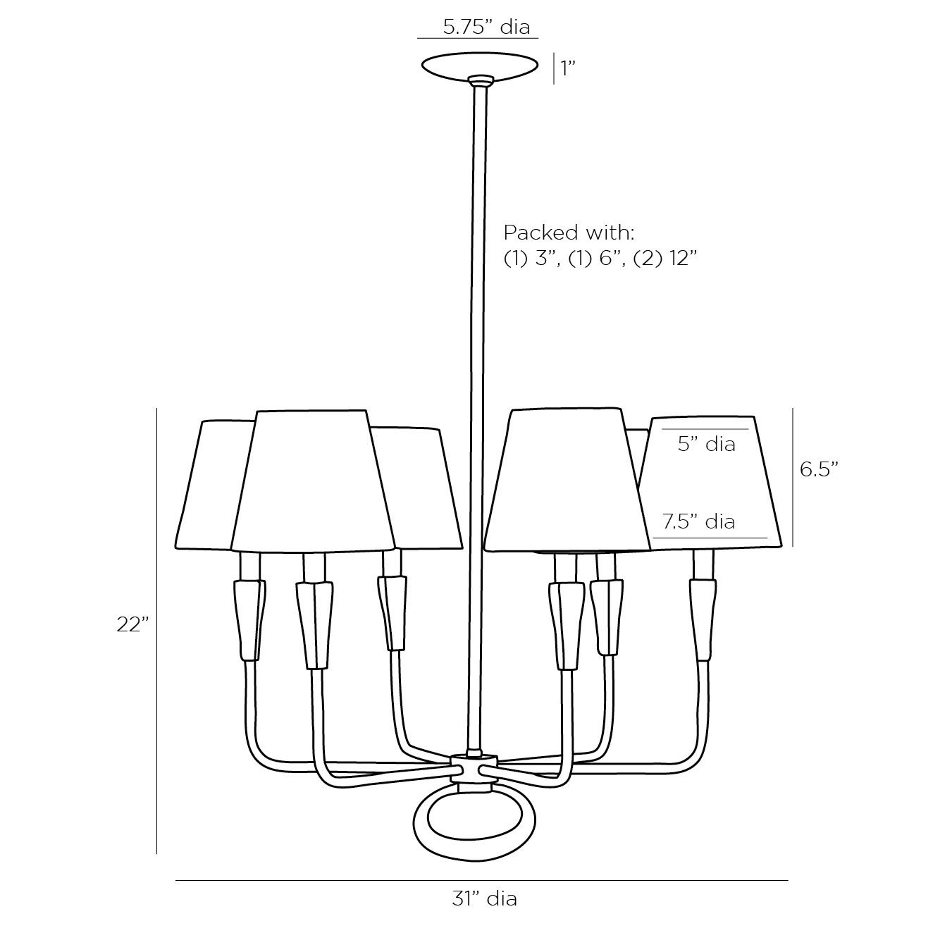 Люстра Arteriors JEREMIAH CHANDELIER в Ульяновске