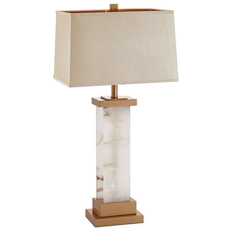 Настольная Лампа Мрамор Table lamp marble two ivory ( слоновая кость ) Латунь в Ульяновске | Loft Concept 