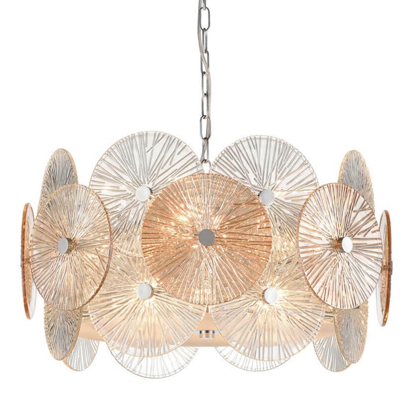 Люстра Decorative Glass discs Chandelier chrome Хром Прозрачный в Ульяновске | Loft Concept 