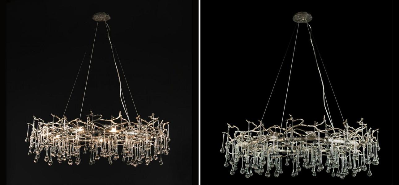 Люстра Crystal Drops Silver диаметр 100 - фото