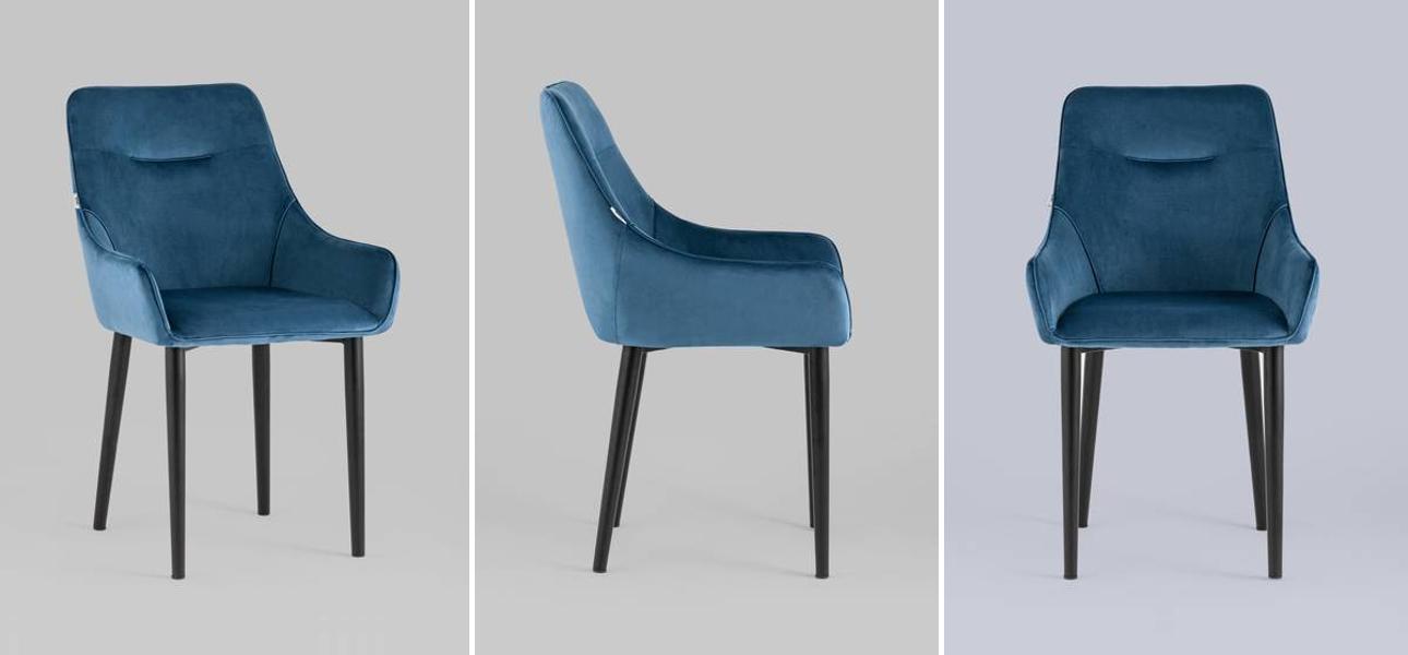 Стул Joan Chair Синий Велюр - фото