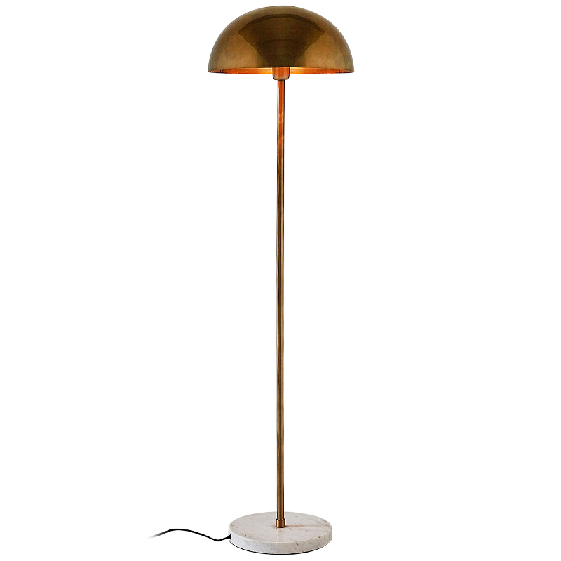 Торшер Riverside Floor Lamp Brass Латунь Белый Мрамор Bianco в Ульяновске | Loft Concept 