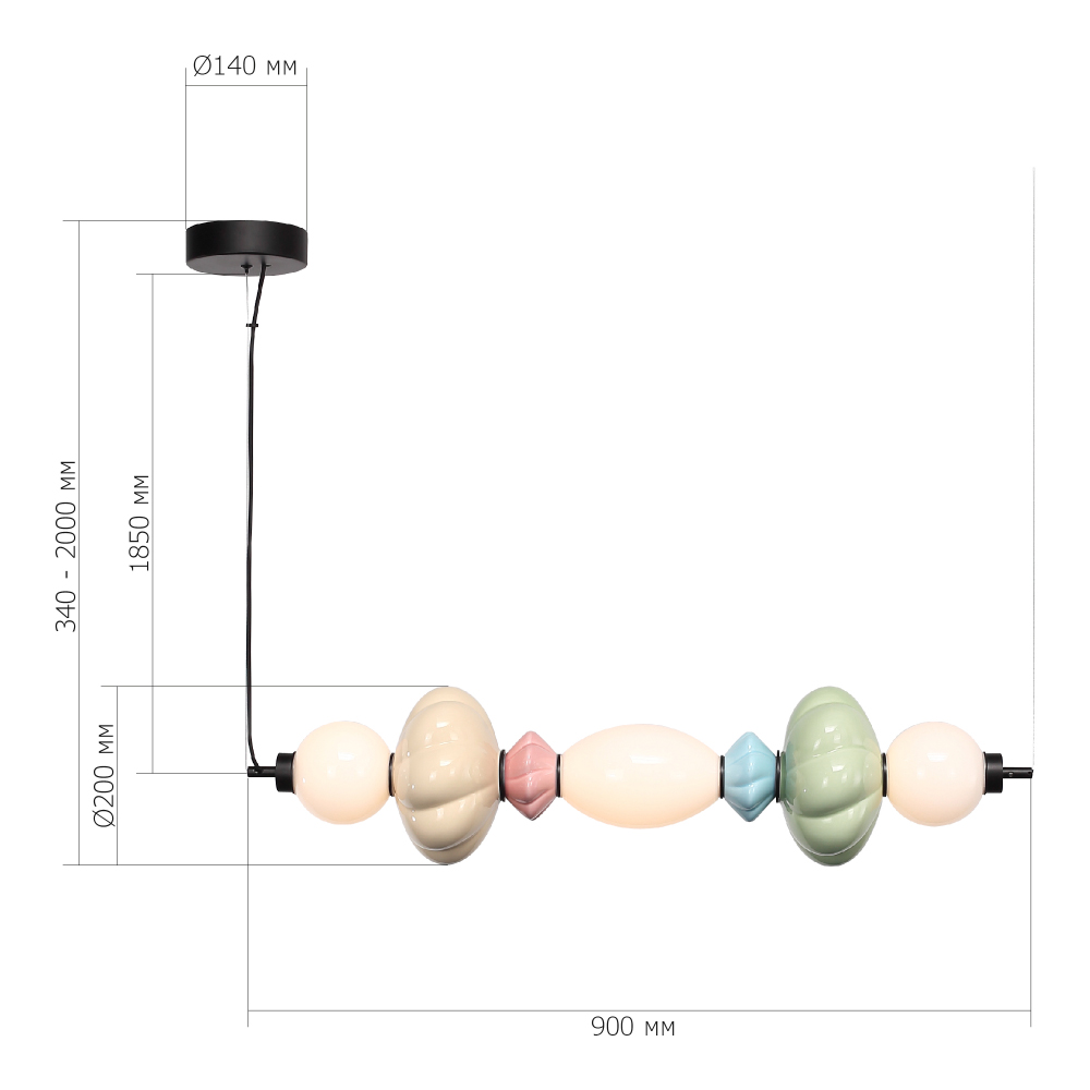 Подвесной светильник линейный с керамическими элементами 24W LED Fragrant Light в Ульяновске
