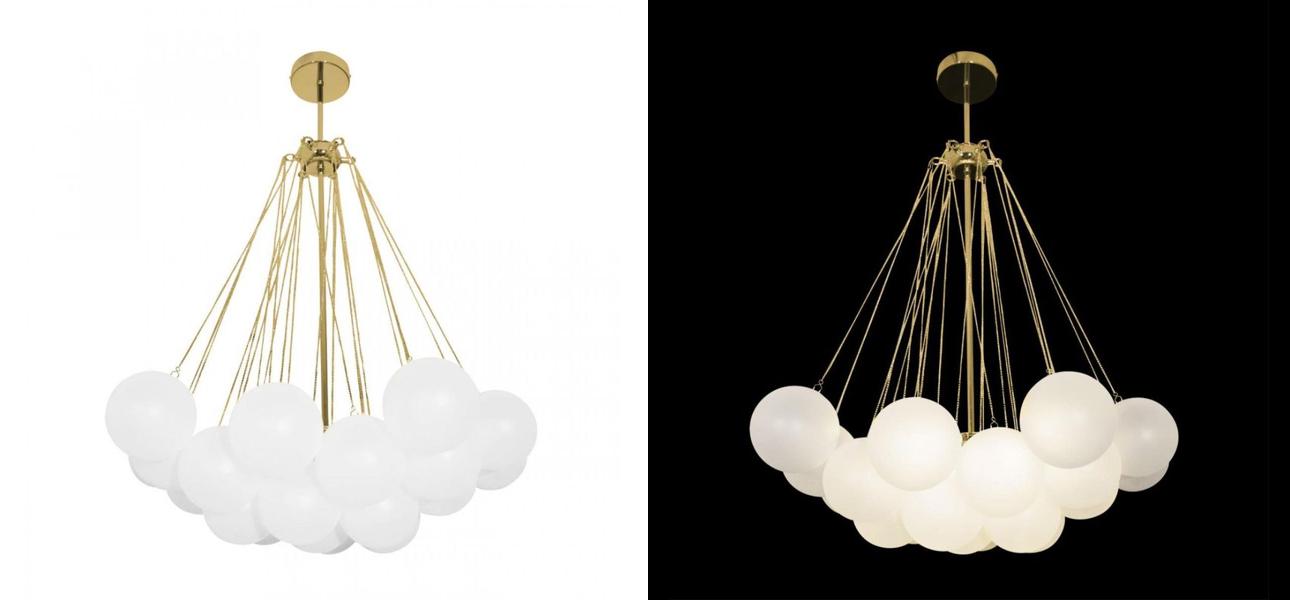 Люстра Белые Шары Apparatus Studio CLOUD Gold диаметр 60 см - фото