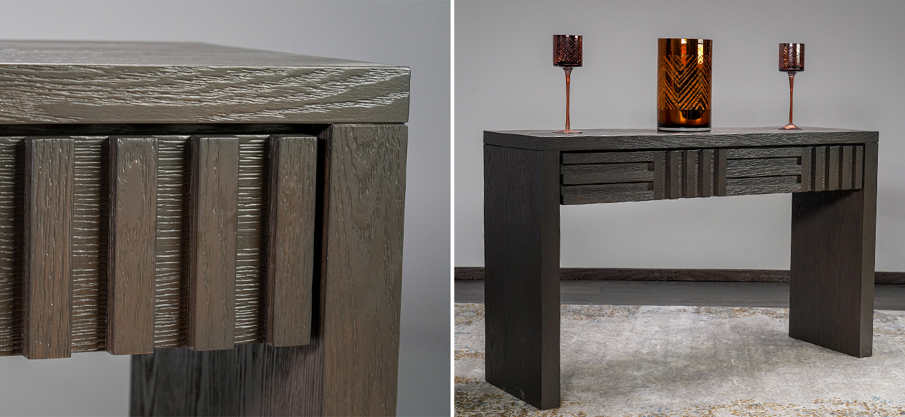 Консоль с двумя ящиками Wooden Rails - фото