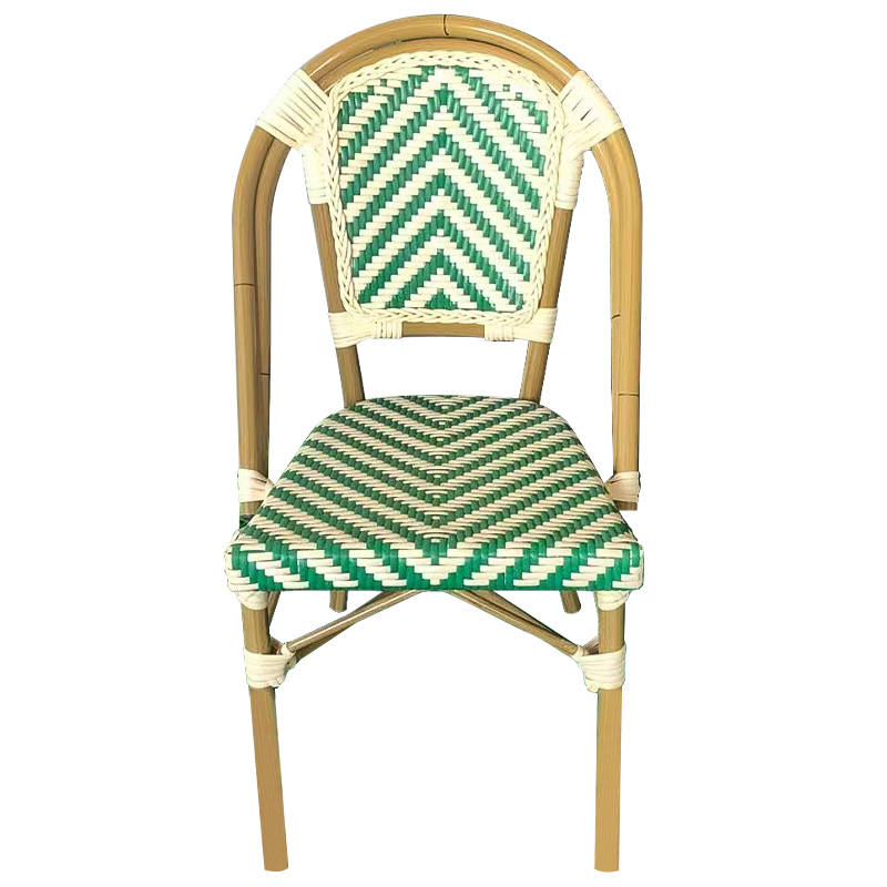 Стул ротанг Wicker Fabian Rattan Chair Green Древесина Зеленый Бежевый в Ульяновске | Loft Concept 