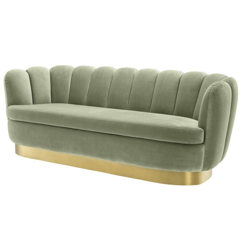 Диван Eichholtz Sofa Mirage pistache green Зеленый шалфей Латунь в Ульяновске | Loft Concept 