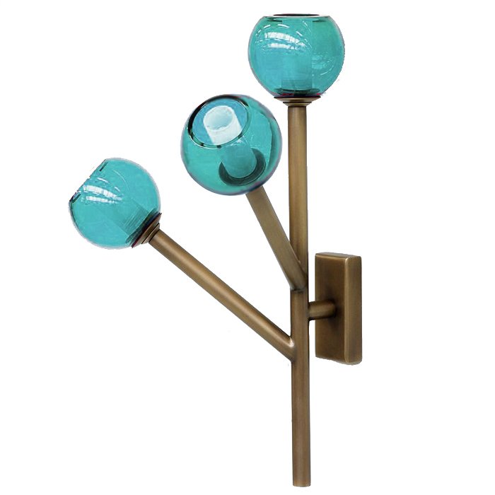 Бра Last Night Wall Lamp Turquoise Латунь Бирюзовый в Ульяновске | Loft Concept 