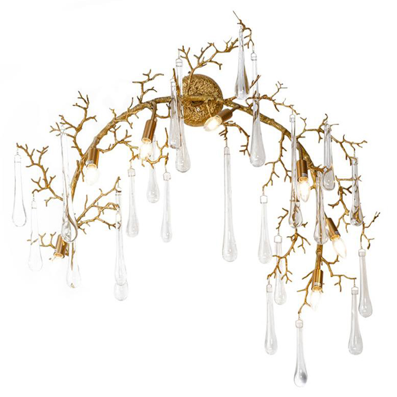 Бра Droplet Branch Gold Wall Lamp Золотой Прозрачное Стекло в Ульяновске | Loft Concept 